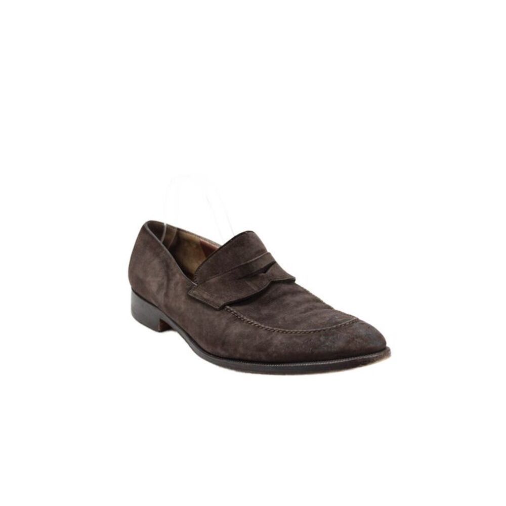 Fratelli Rossetti Mens Suede Slide On Dress Shoe Loafers Dark Brown Size 10